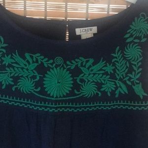 J. Crew Factory Linen Embroidered Shift Dress